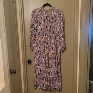 a new day Blue and Cream Long Sleeve Dress